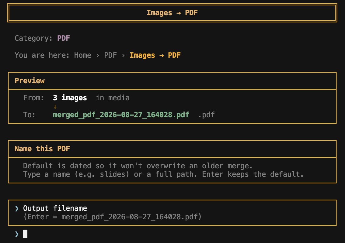 Name this PDF — dated default, or type your own