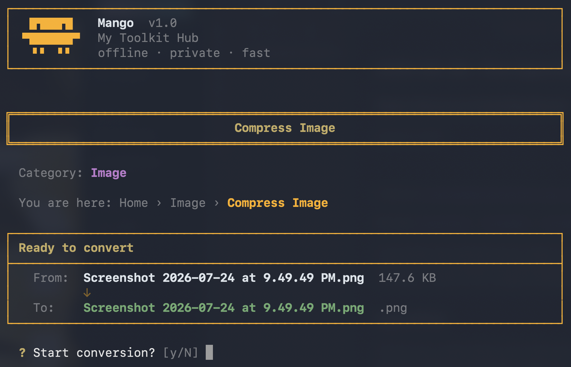 Compress image flow